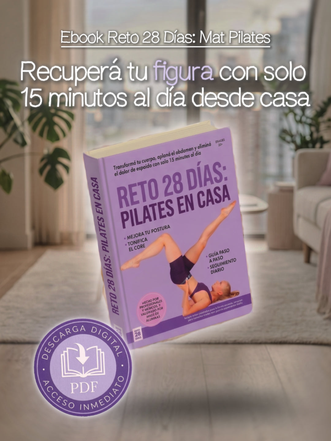 Ebook Reto 28 días, Mat Pilates en casa